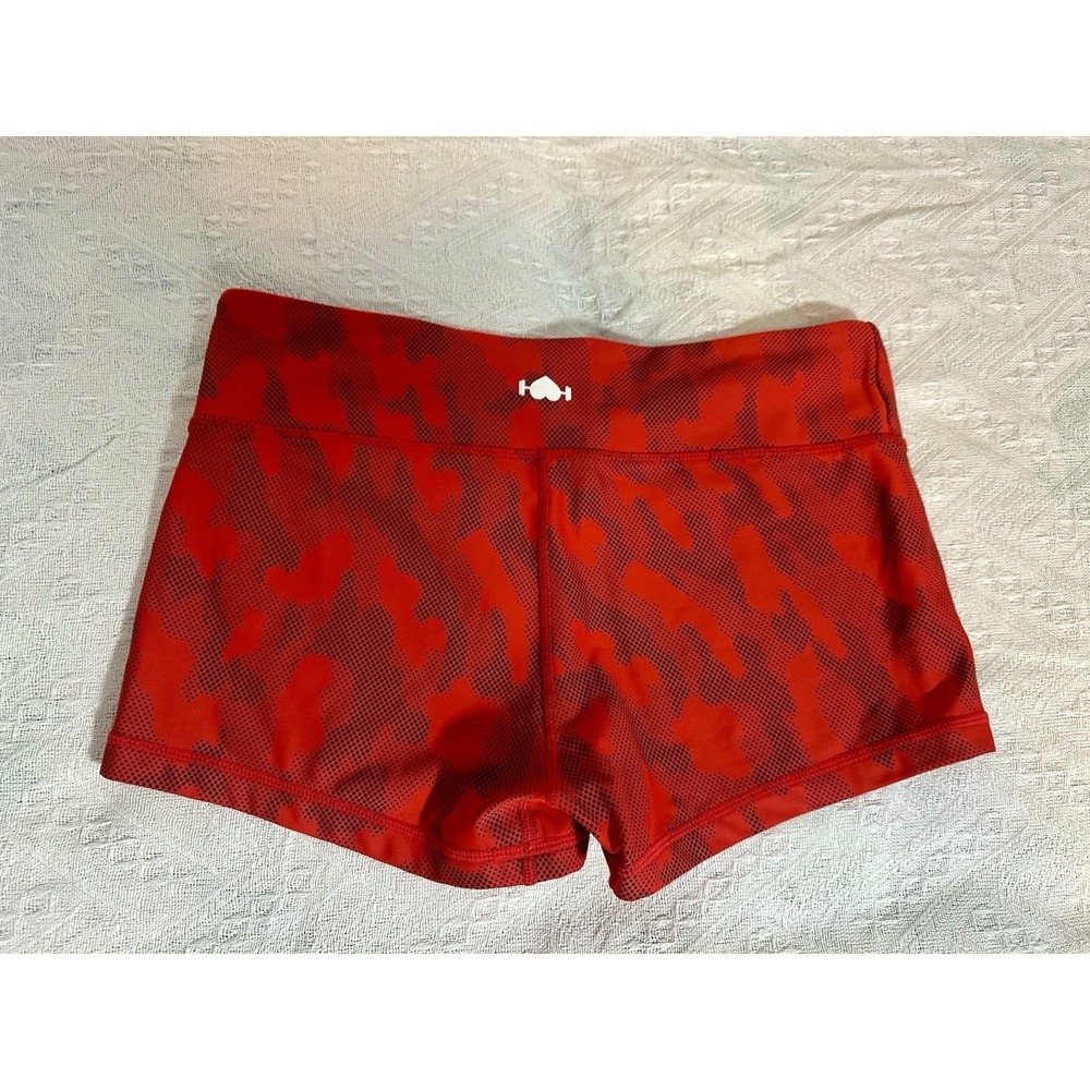 WodBottom Shorts Women's Workout Lifting Crossfit Gym Red Camo Sz Large EUC